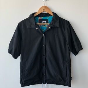 Stussy Vintage Black Short Sleeve Coaches Jacket